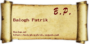 Balogh Patrik névjegykártya