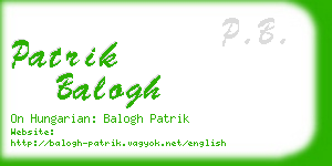 patrik balogh business card